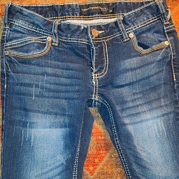 Juniors jeans size 0 regular length 21 Black by Rue 21 - Picture 1 of 6